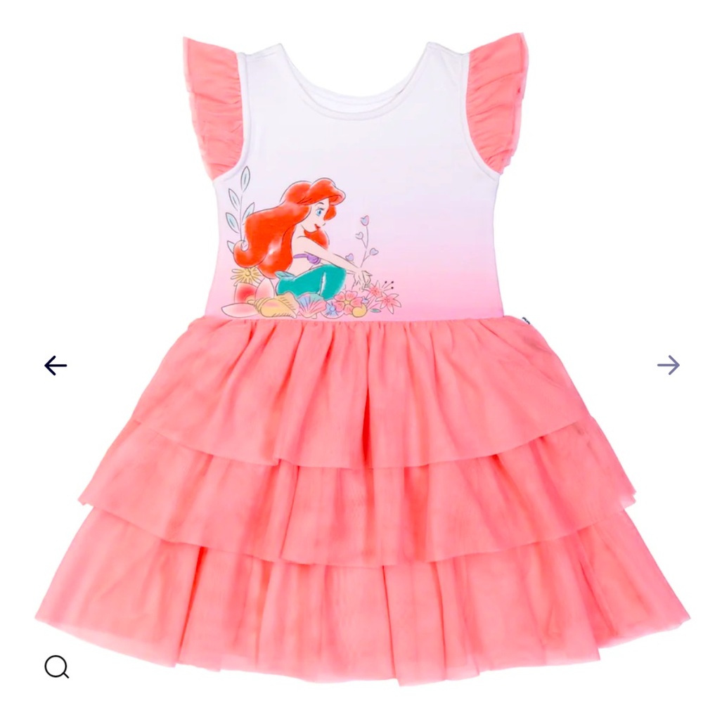 Little Sleepies Ariel flutter tiered tutu dress